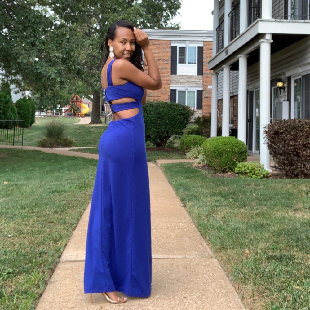 Royal Blue Maxi Dress with Cutouts